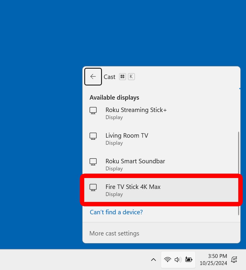 How to Mirror Windows 10 or 11 to Fire TV