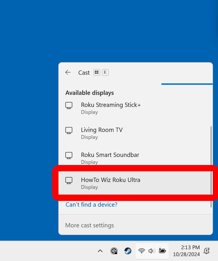 How to Cast from Windows to Roku