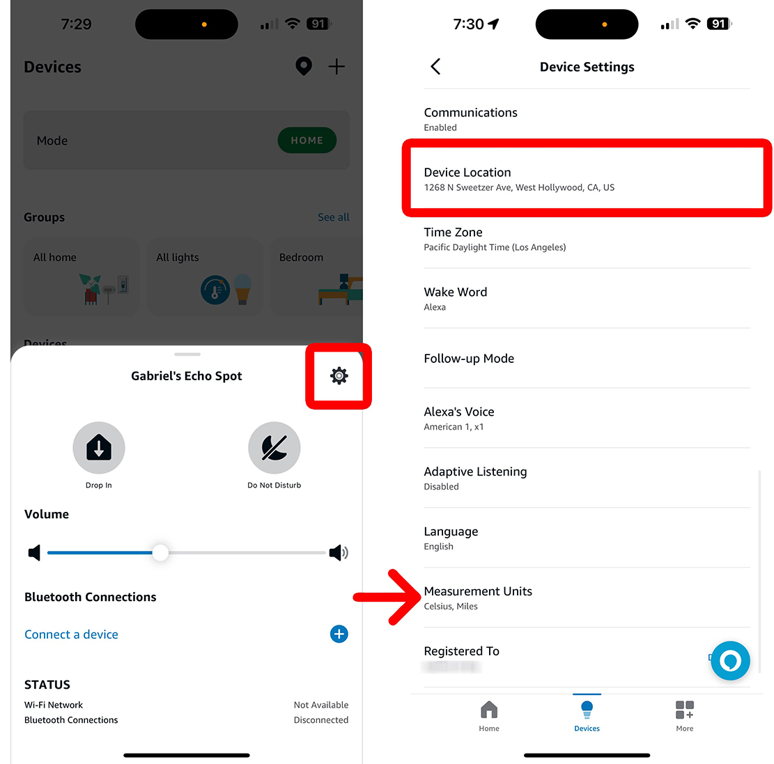 why does the echo spot show the outside temperature incorrectly​