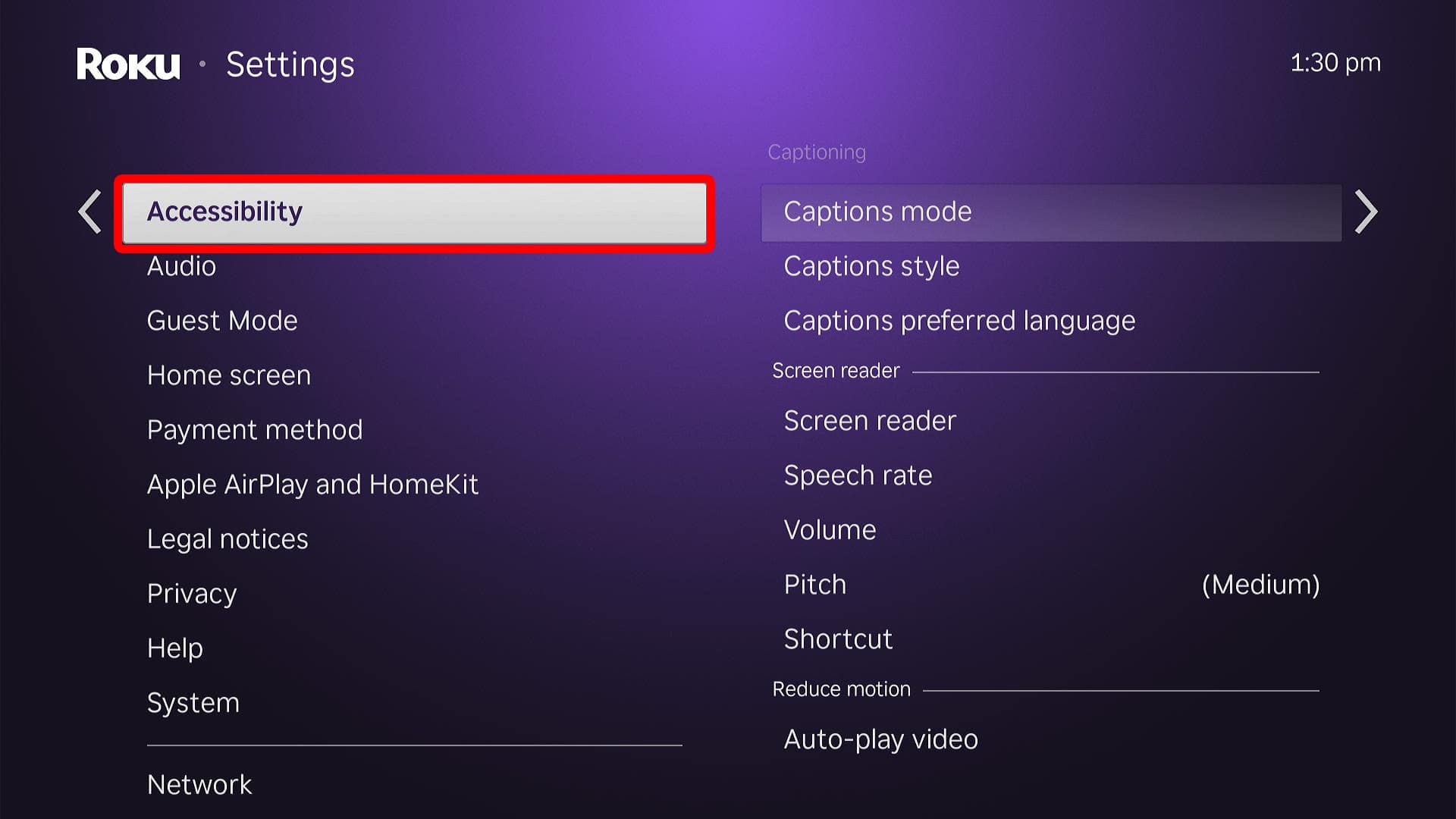 How to Turn Off the Roku Screen Reader Voice through Settings