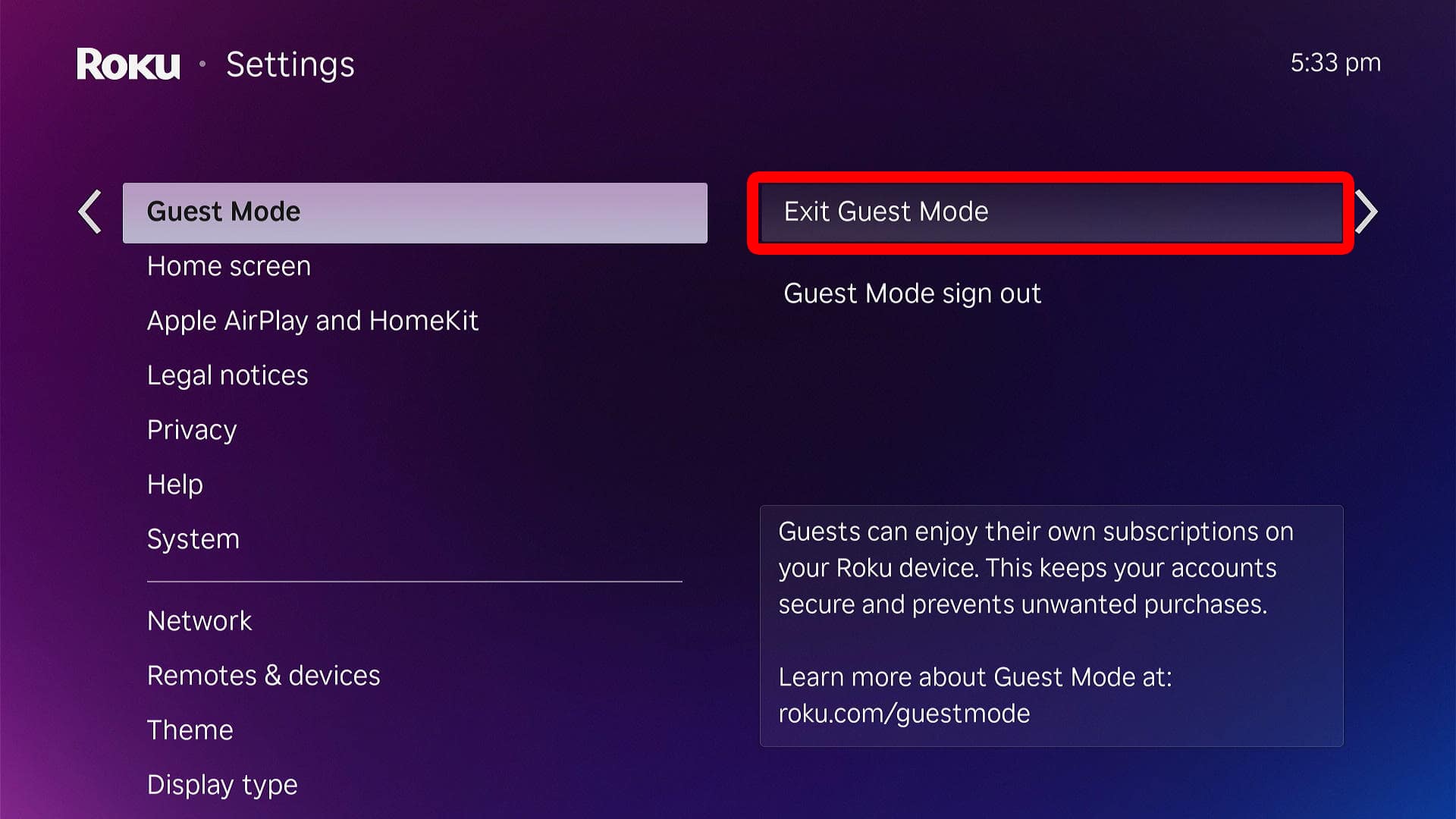 How to Exit Guest Mode on Roku