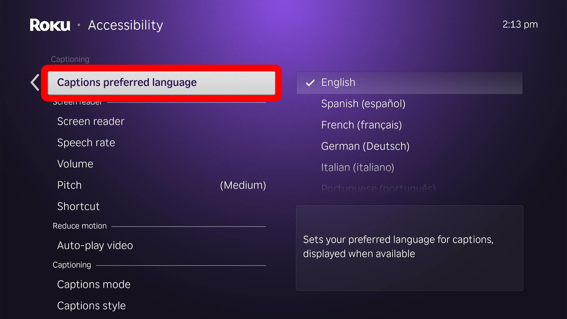 How to Change Captions Language on Roku