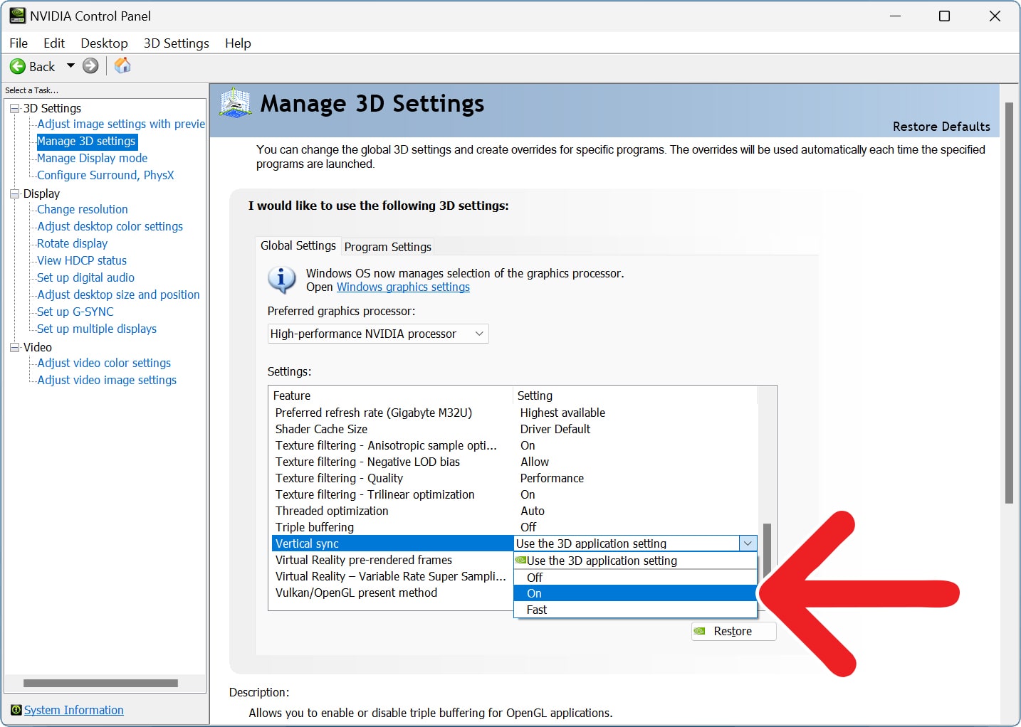 How to Turn VSync On