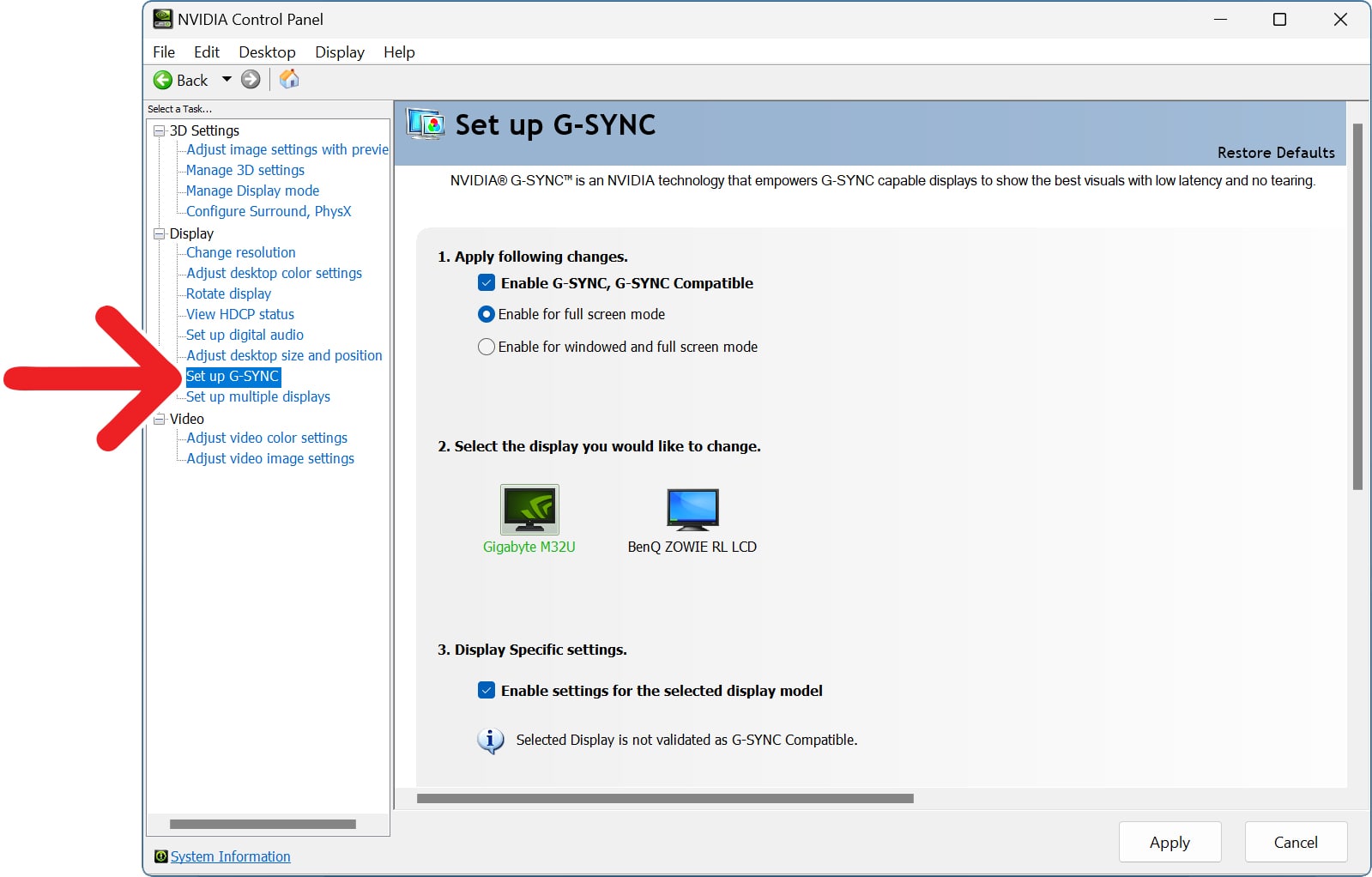 How to Turn GSync On