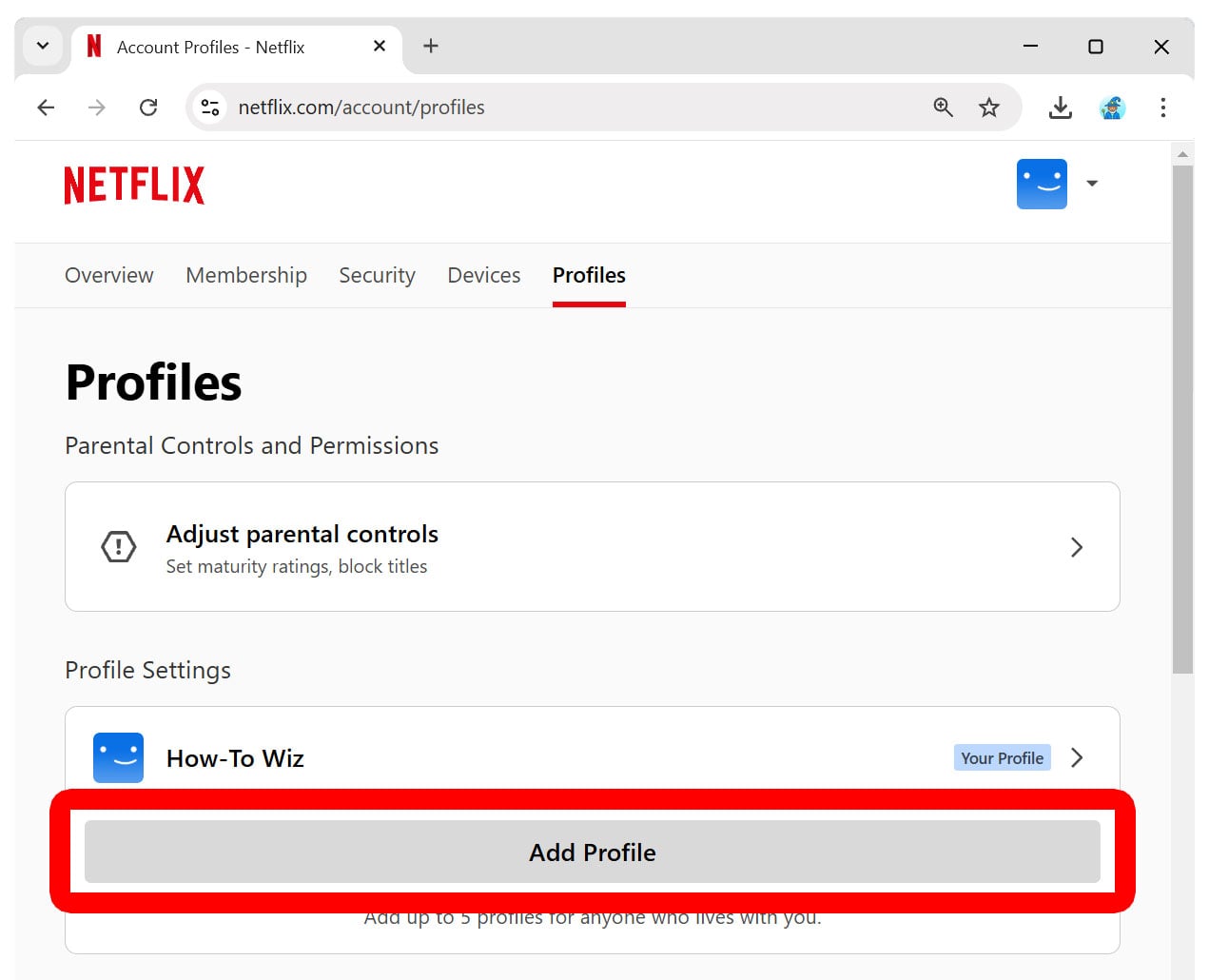 How to Add a Netflix Profile on the Web