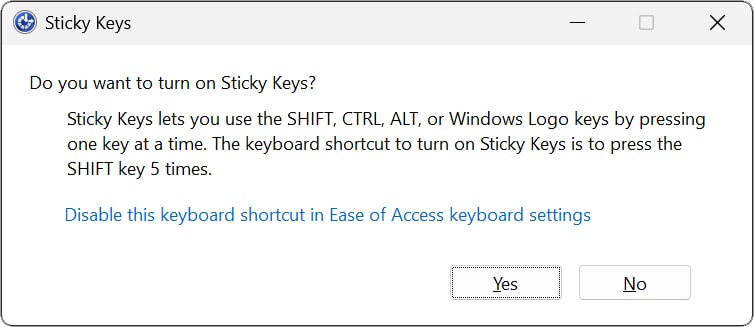 Windows sticky keys