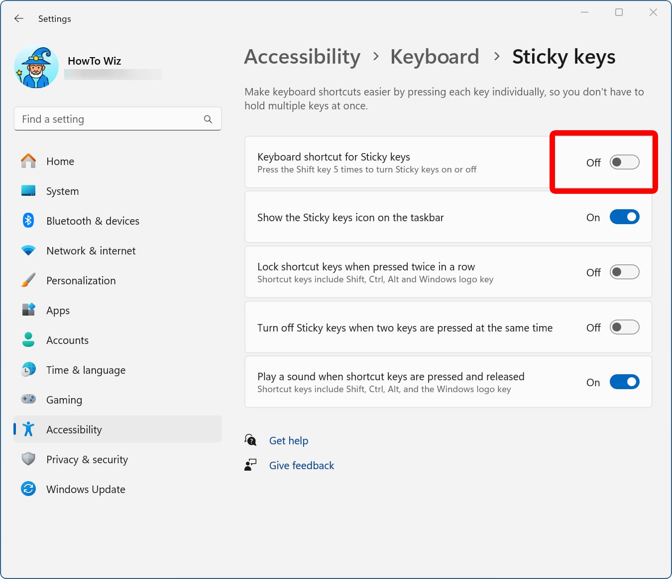 How to Turn Off Sticky Keys in Windows 11