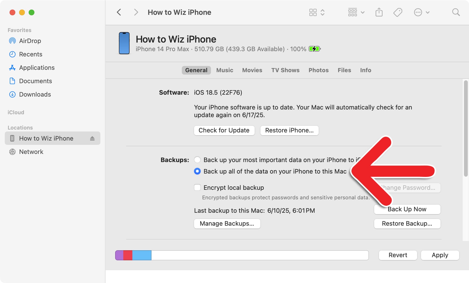 How to Back Up an iPhone to a Mac