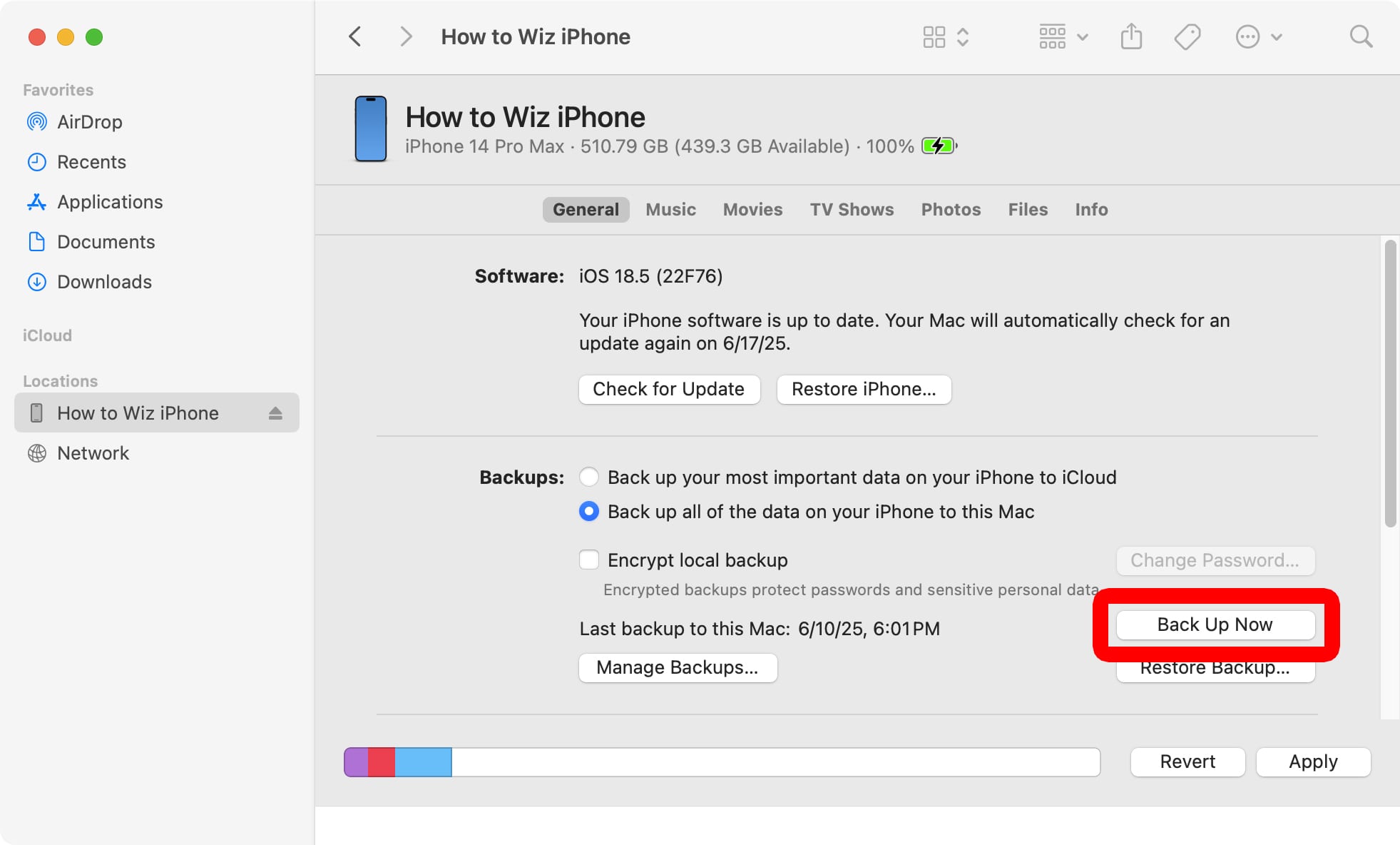 How to Back Up an iPhone to a Mac