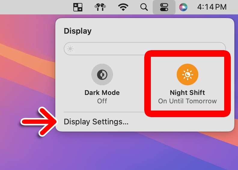 How to Quickly Enable Night Shift