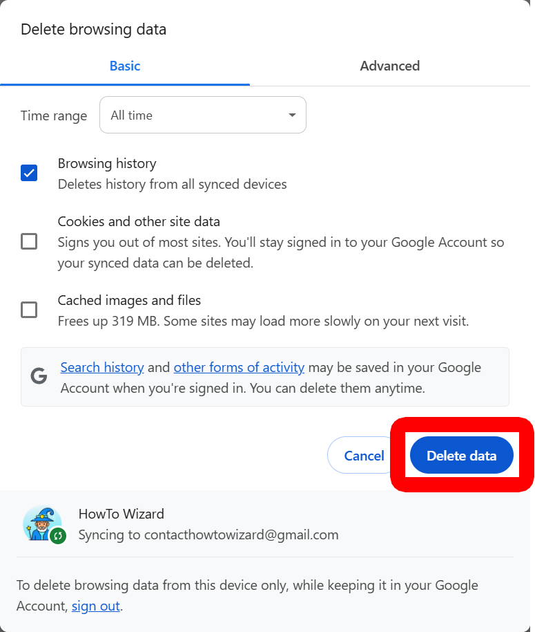 How to Clear All Your Chrome History