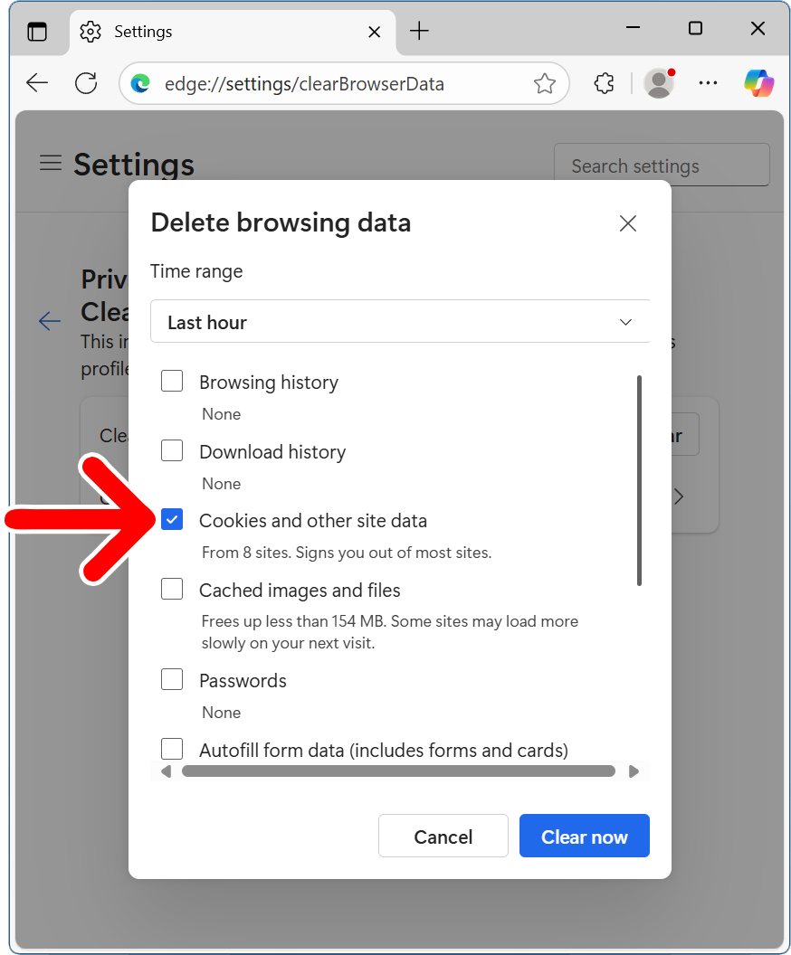 How to Clear Cookies on Microsoft Edge