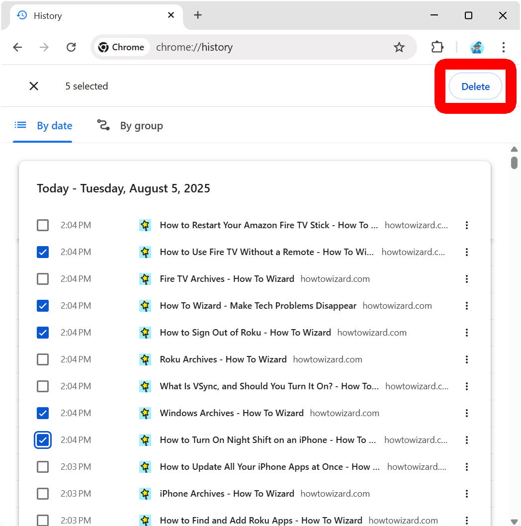 How to Delete a Site from Your Chrome History
