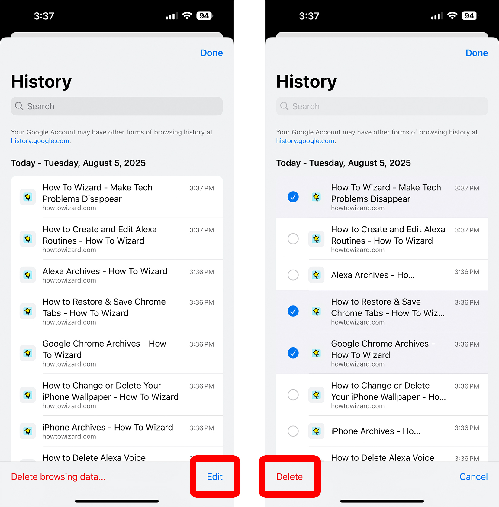 How to Delete a Site in the Chrome App