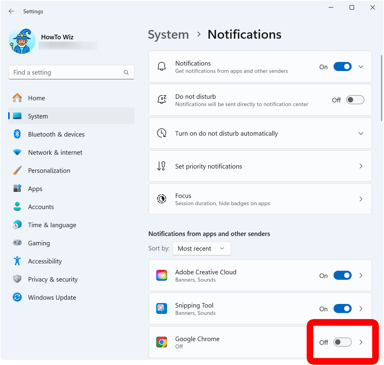 How to Turn Off app Notifications in Windows 11