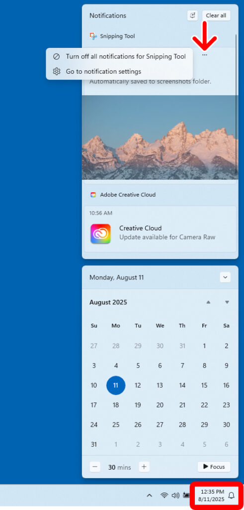 How to Disable Notifications from the Notification Center