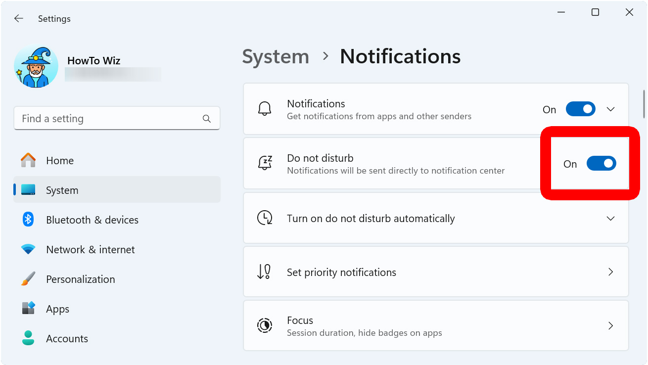 How to Turn On Do Not Disturb Mode in Windows 11