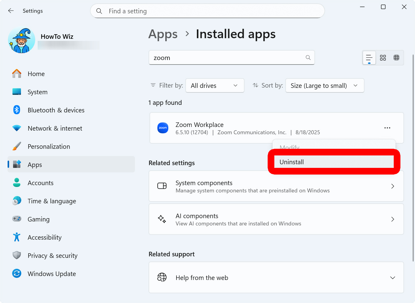 How to Uninstall Apps from Windows Settings