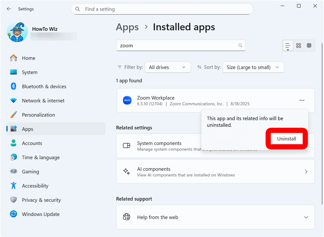 How to Uninstall Apps from Windows Settings