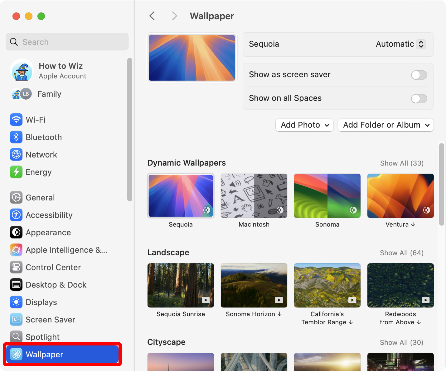 How to Change Your Wallpaper in System Settings