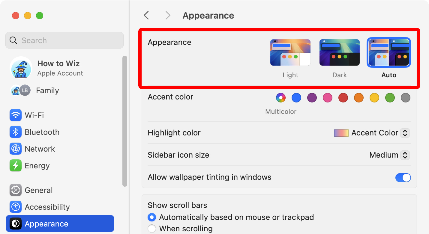 how to change to dark mode mac