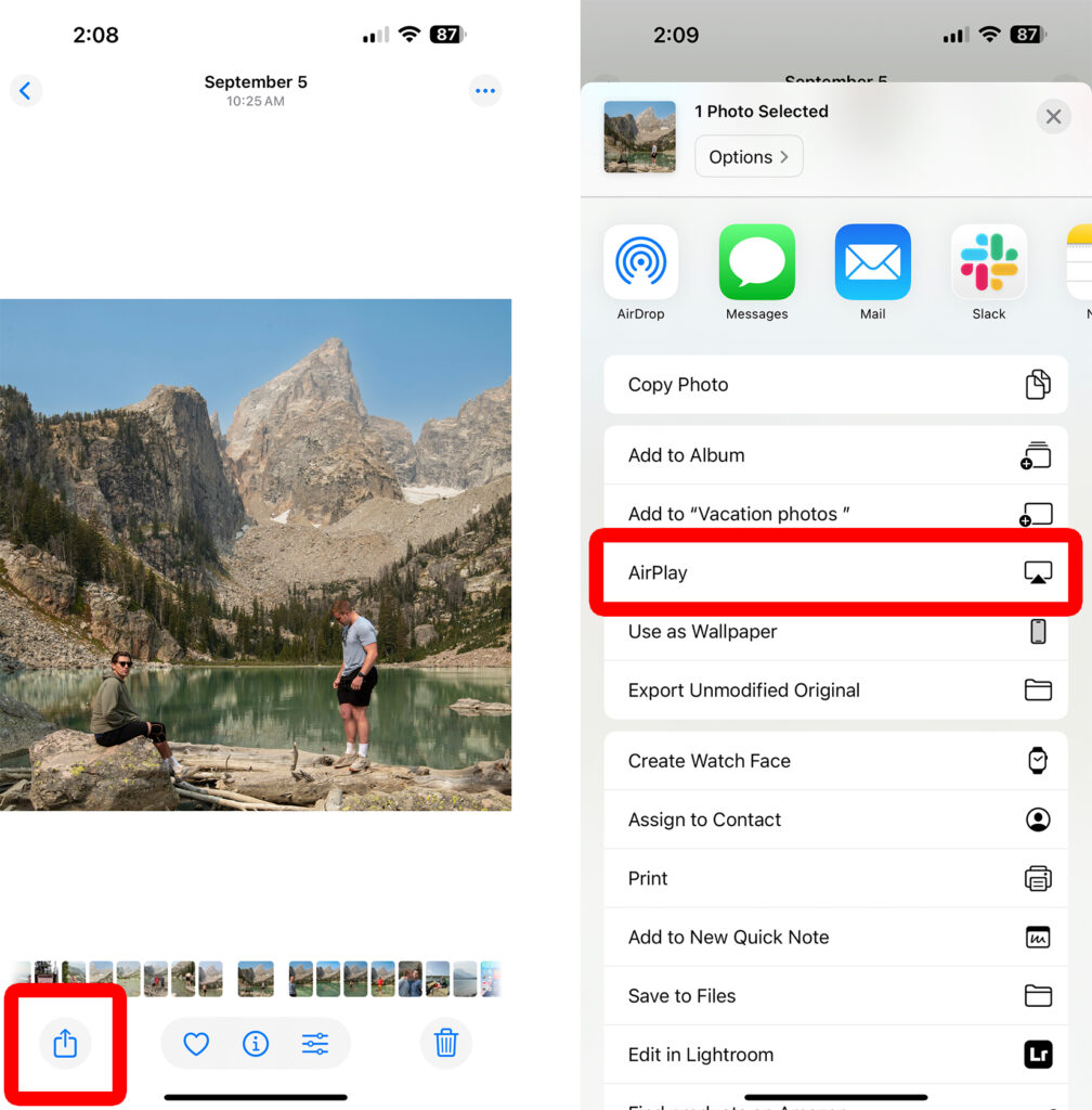 How to AirPlay Photos from an iPhone