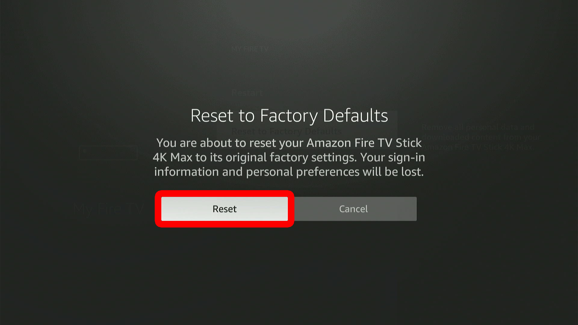 How to Reset Fire TV Through Settings