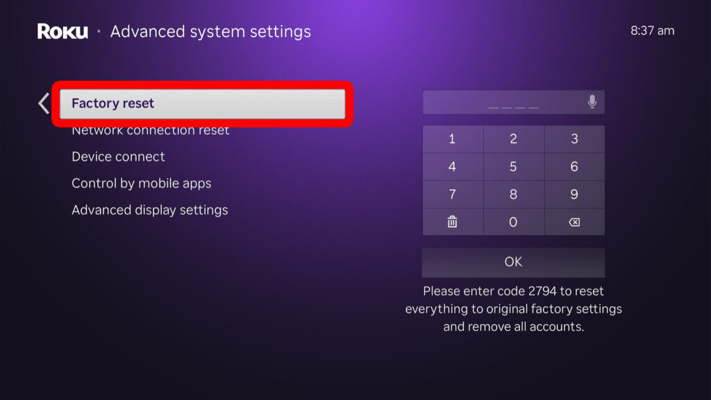 How to Factory Reset Roku