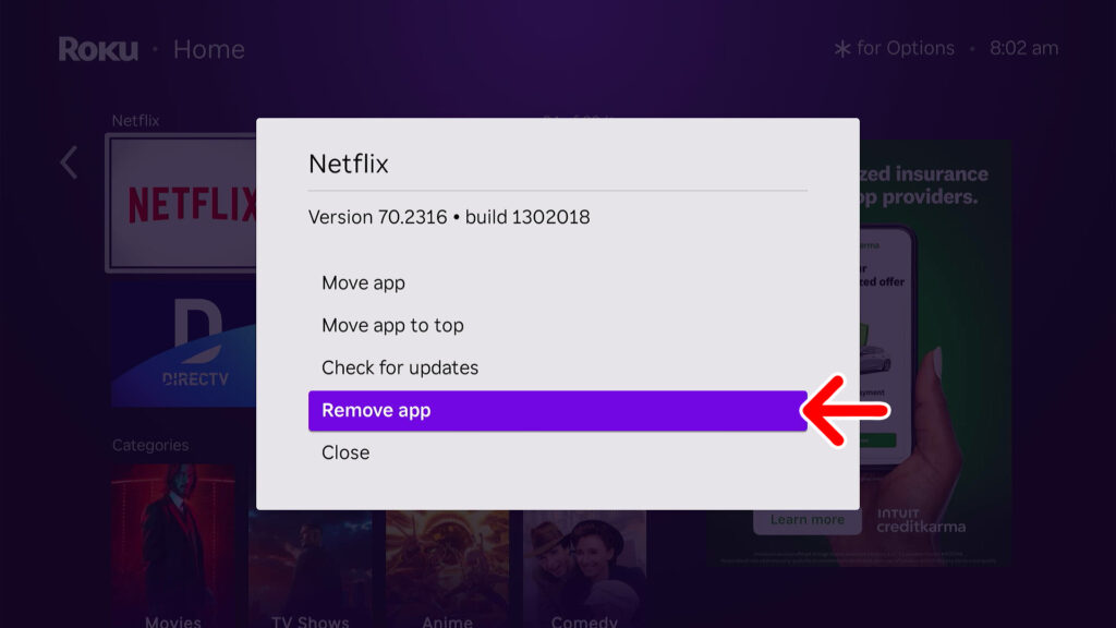 Uninstall Roku Apps